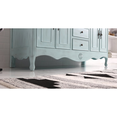 One Allium Way® Genevieve 60'' Double Bathroom Vanity with Marble Top